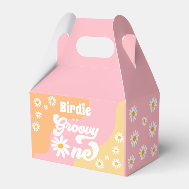 Groovy One 1st Birthday Party Boho Retro Daisy Presentaskar (Framsidan Sidan)