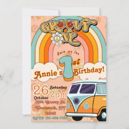 Groovy One Birthday-inbjudan Inbjudningar