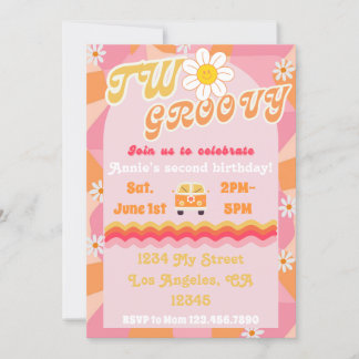 Groovy One Birthday-inbjudan Inbjudningar