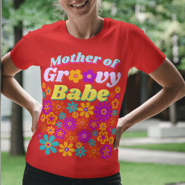 Groovy One Colorful Retro Blommigt Birthday T Shirt