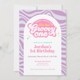 Groovy One - First Birthday Retro Boho Invitation  Inbjudningar
