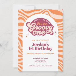 Groovy One - First Birthday Retro Boho Invitation  Inbjudningar