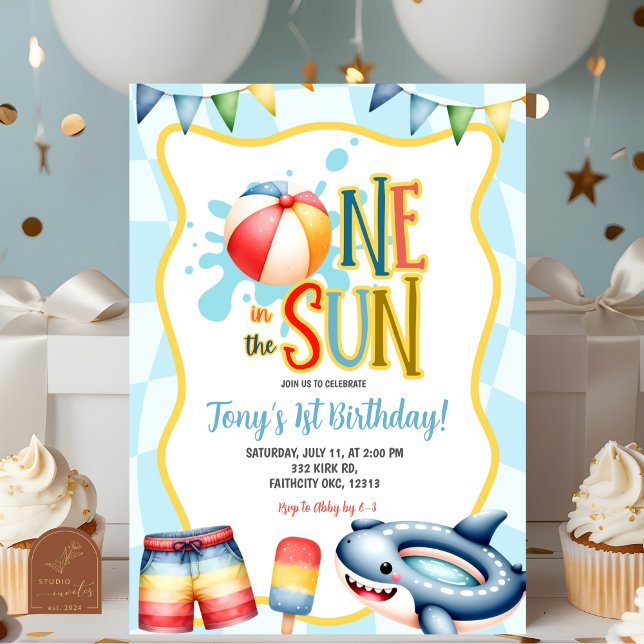 Groovy One in the sun Pool Party Inbjudningar (Skapare uppladdad)