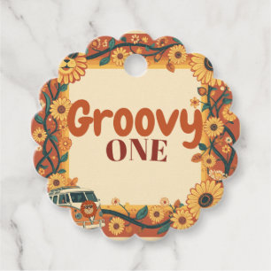 Groovy One Lion Födelsedag Retro 70-Tal Första Föd Gåvor Etiketter