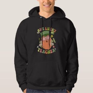 Groovy One Lucky Teacher Lycklig Patrick's Day Sch Hoodie