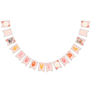 Groovy One Party Bunting Banner Vimplar