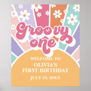 Groovy One Rainbow Sunshine prästkrage Poster