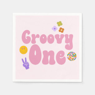 Groovy One Retro 70:s första födelsedag Pappersservett