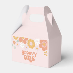 Groovy One Retro-Blommigten första födelsedag Presentaskar