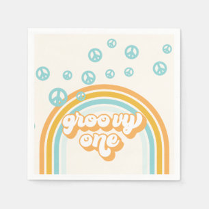 Groovy One Retro Boy 1:a födelsedagen Pappersservett