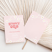 Groovy One Retro daisy boho blommigt första födels