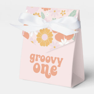 Groovy One Retro Floral första födelsedagen Presentaskar
