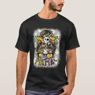 Groovy One Spooky Mamma Messy Bun Witch Mamma Hall T Shirt