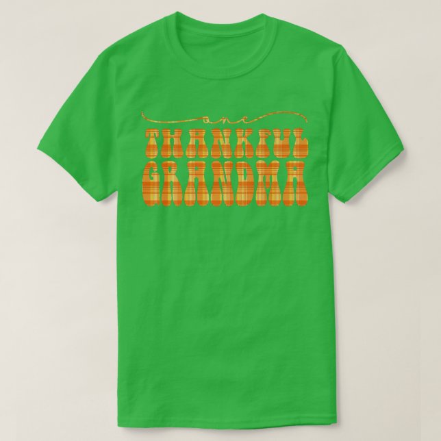 Groovy One Thankful Grandma Hej Fall Vibes Tack T Shirt (Design framsida)
