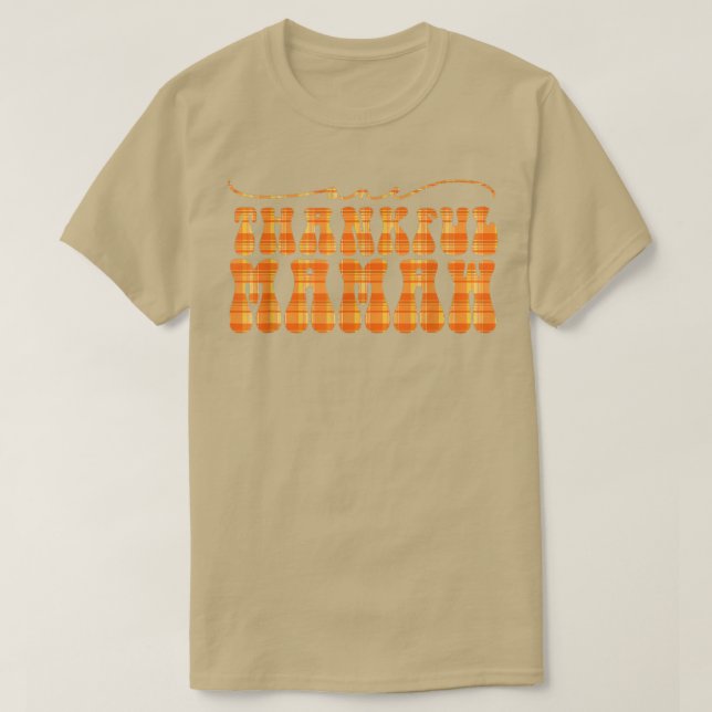 Groovy One Thankful Mamaw Hej Fall Vibes Thanksg T Shirt (Design framsida)