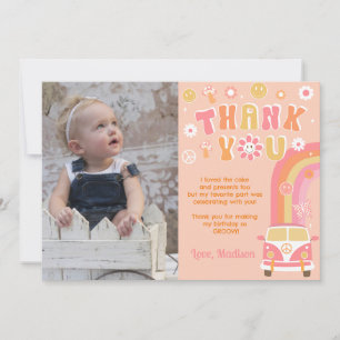 Groovy One Two Retro Birthday Tack för dina kort
