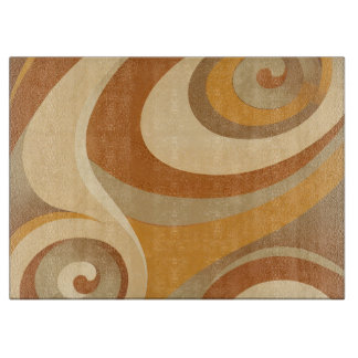 Groovy Orange Guld Brown Mid Century Modern