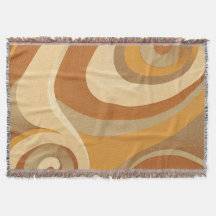 Groovy Orange Guld Brown Mid Century Modern