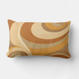 Groovy Orange Guld Brown Mid Century Modern Lumbarkudde