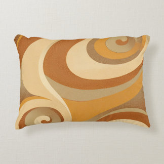 Groovy Orange Guld Brown Mid Century Modern Prydnadskudde