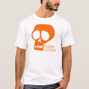 Groovy orange skalle - happy halloween! t-shirt
