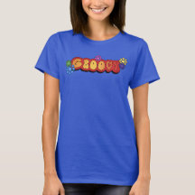 Groovy ord art 70-talet stil slida t-shirt