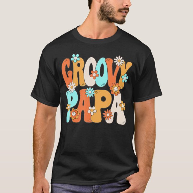 Groovy Pappa 70S Hippie Temaparty 70S Manar T Shirt (Framsida)