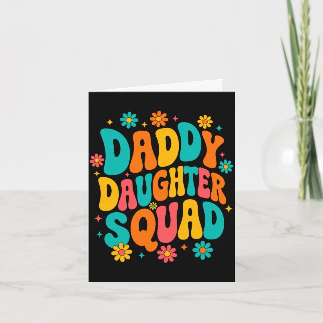 Groovy pappa dotter trupp pappa och dotter kort (Framsida)