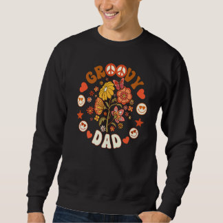 Groovy Pappa Groovy Birthday Matching Födelsedagsf Lång Ärmad Tröja