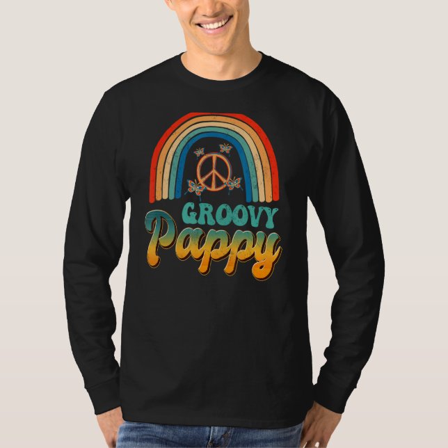 Groovy Pappy Rainbow Aesthetic Nostalgia Retro Tjo T Shirt (Framsida)
