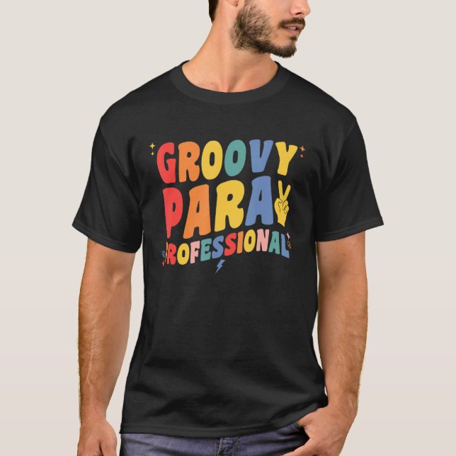 Groovy ParaProfessional Retro Para Pro Professiona T Shirt (Framsida)