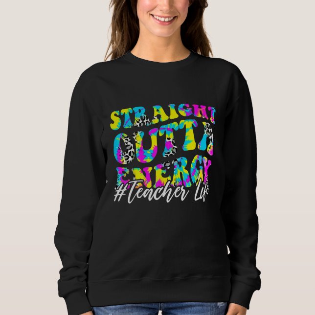 Groovy Paraprofessional Straight Outta Energy Teac T Shirt (Framsida)