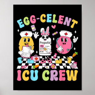 Groovy Påsk Day Egg-celent Icu Crew Bunny Nurse Poster