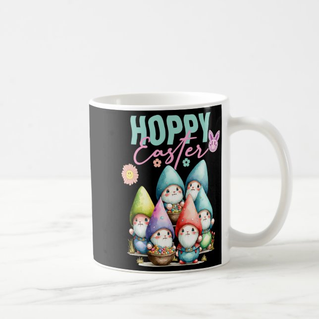 Groovy påskharen vårgnommar påskäggsjakt kaffemugg (Höger)