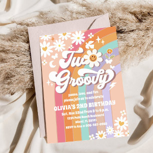 Groovy Pastel 2-års inbjudan