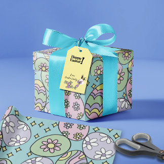 Groovy Pastel Påspapper till Påsk Hippie Vibe Presentpapper