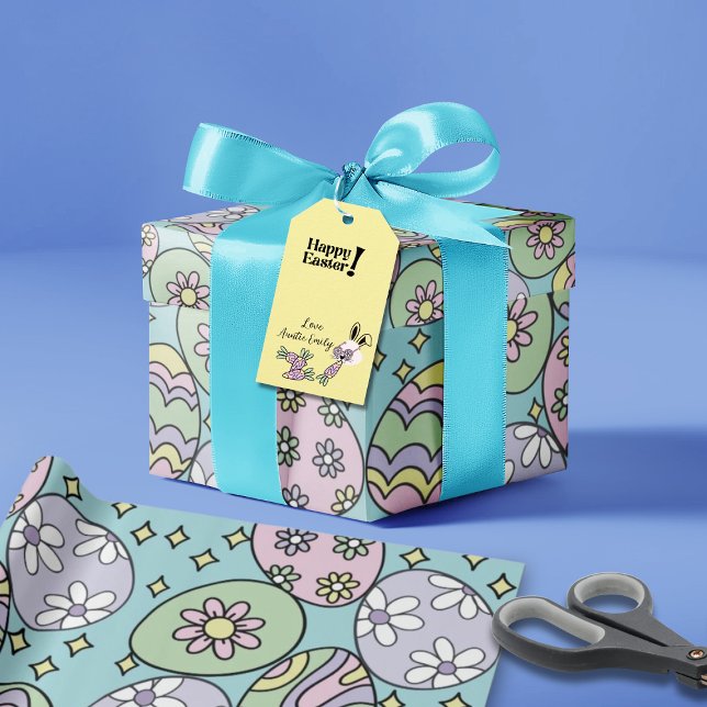 Groovy Pastel Påspapper till Påsk Hippie Vibe Presentpapper (Tags are part of this collection and are sold separately )