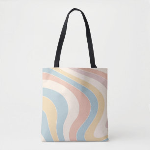 Groovy pastel retro stil vågar design tygkasse