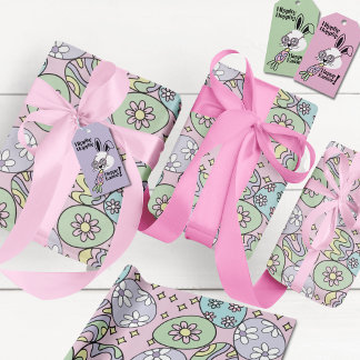 Groovy Pastell Påspapper till Påsk Hippie Vibe Presentpapper