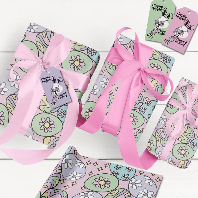 Groovy Pastell Påspapper till Påsk Hippie Vibe Presentpapper (Gift tags sold separately  can be found as part of this collection)