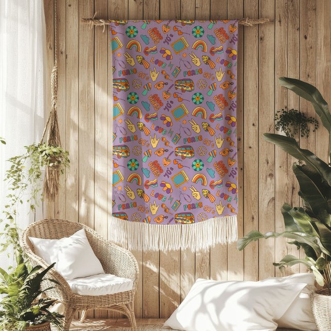 Groovy Pastellfilt 70-tal Färgglad Mysig Accent Fleecefilt (Groovy Pastel Blanket 70s Colorful Cozy Accent)