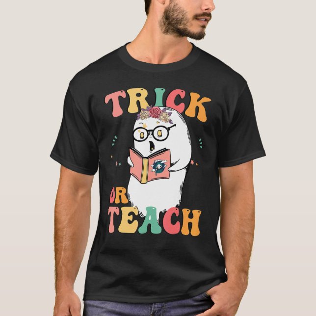 Groovy Peace Halloween Groovy Halloween Teachers T Shirt (Framsida)
