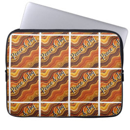 Groovy Peace & Joy Repeating Pattern Laptop Fodral