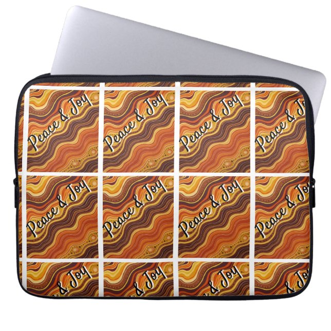 Groovy Peace & Joy Repeating Pattern  Laptop Fodral (Framsidan)
