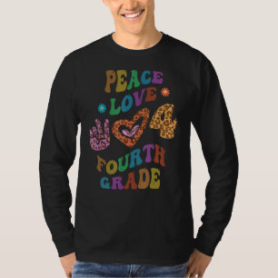 Groovy PEACE KÄRLEK FJÄRDE KLASS Leopard Skriv ut  T Shirt