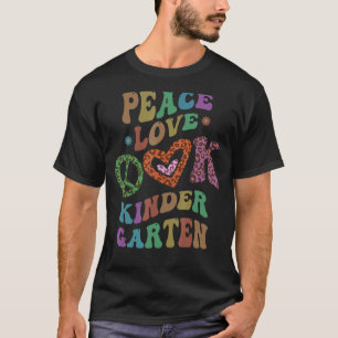 Groovy PEACE KÄRLEK KINDERGARTEN Leopard Skriv ut T Shirt