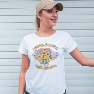 Groovy Peace, Kärlek och Pickleball Retro T Shirt