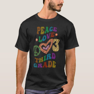 Groovy PEACE KÄRLEK TREDJE KLASS Leopard Skriv ut T Shirt
