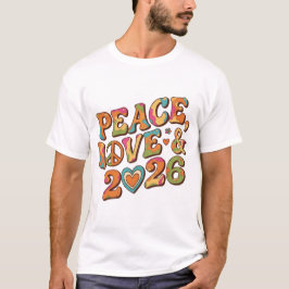 Groovy Peace Love 2026 Retro  T Shirt