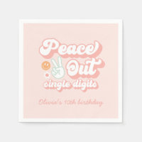 Groovy Peace out Single Digits 10:e födelsedagen